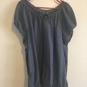 Old Navy Chambray Peasant Blouse
